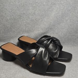 Journee Collection Charlize Sandle Women's  Black Leather Slides Size 9